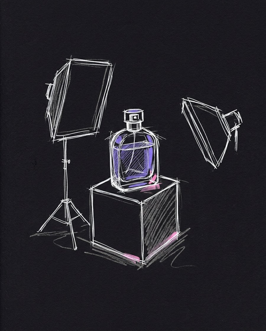 Szkic do kursu: Fotografia produktowa AI pod Allegro i Shopify