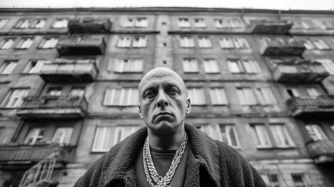 nadwrazliwyai_A_bald_guy_with_a_gold_chain_in_front_of_a_Wars_ed5be40b-0f49-4c84-ba45-7483f738e41d_1