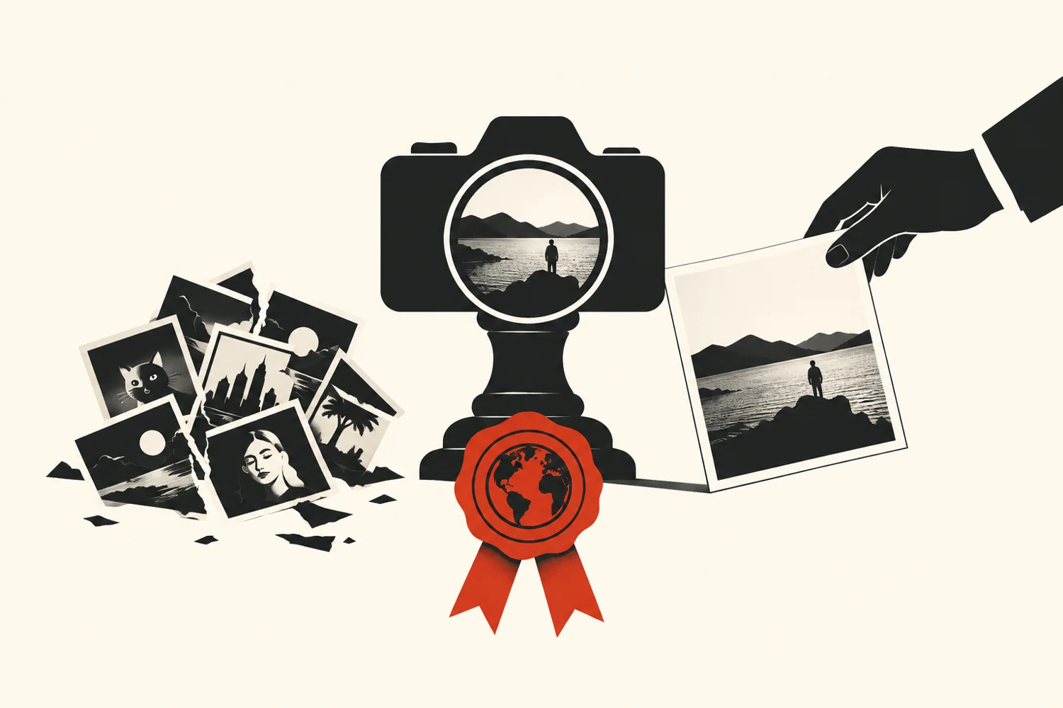 Aparat i fotografia z pieczęcią autentyczności