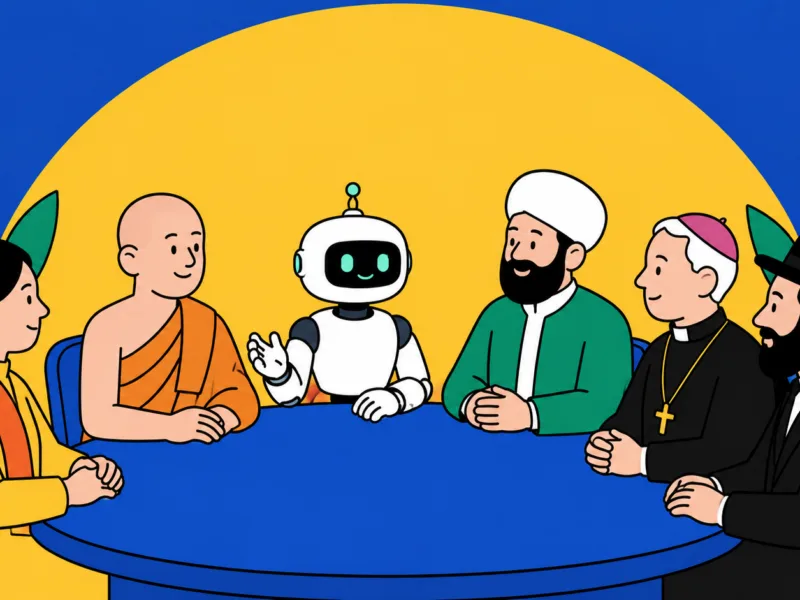 Ilustracja główna do artykułu: Firmy od sztucznej inteligencji szukają etyki u liderów religijnych. Ważny gest czy wygodny teatr?