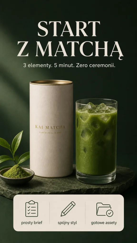 Pionowy format Instagram Stories dla KAI MATCHA.