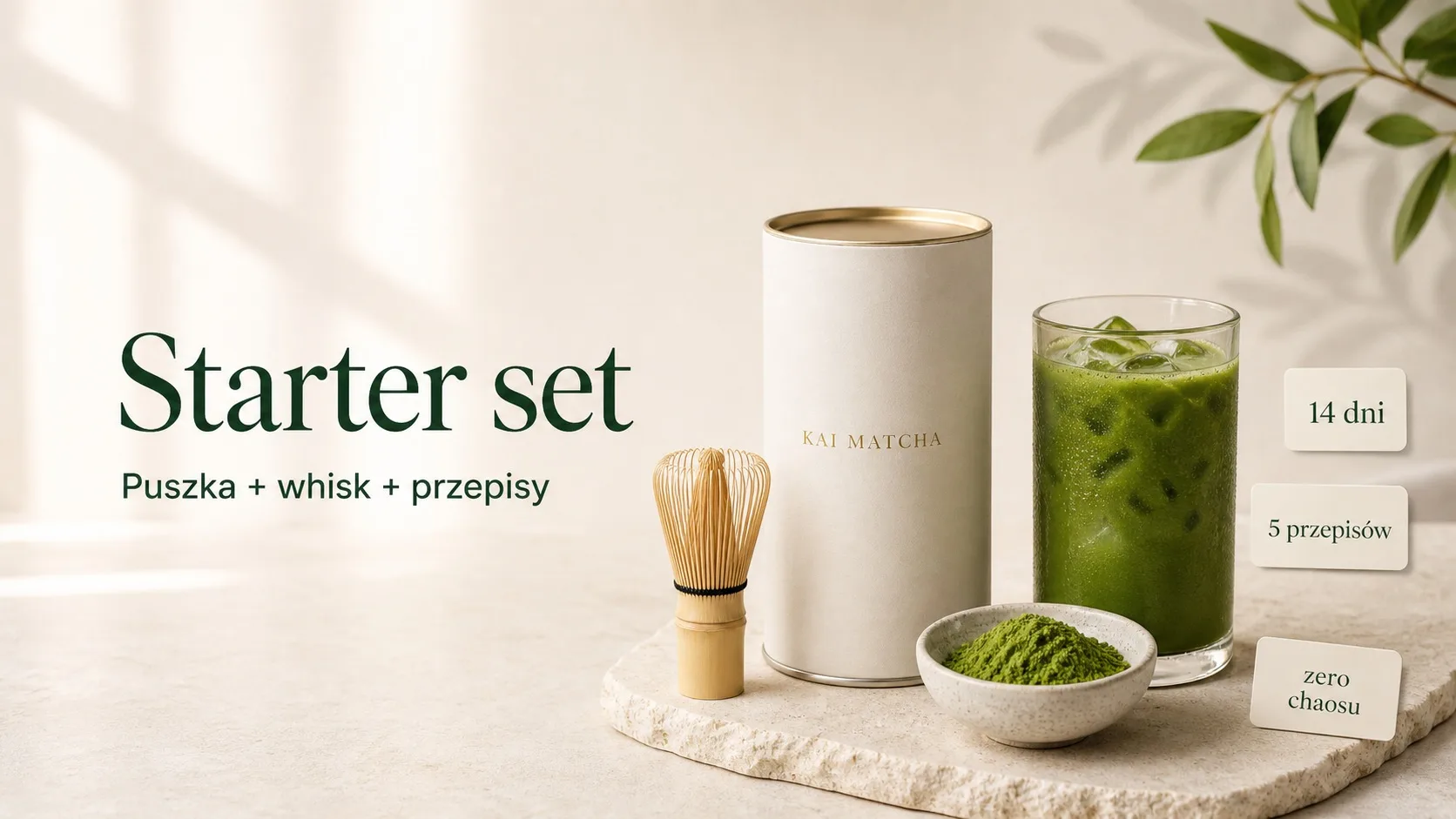 Baner ecommerce KAI MATCHA Starter Set.