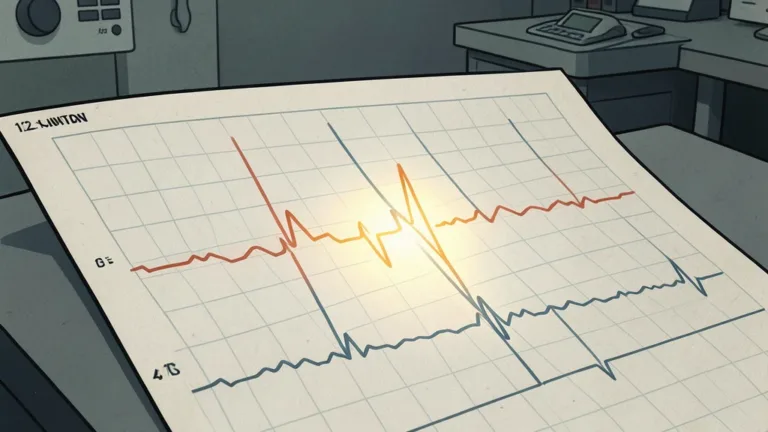 Wykres parametrów życiowych z kolorowymi liniami EKG na biurku laboratoryjnym