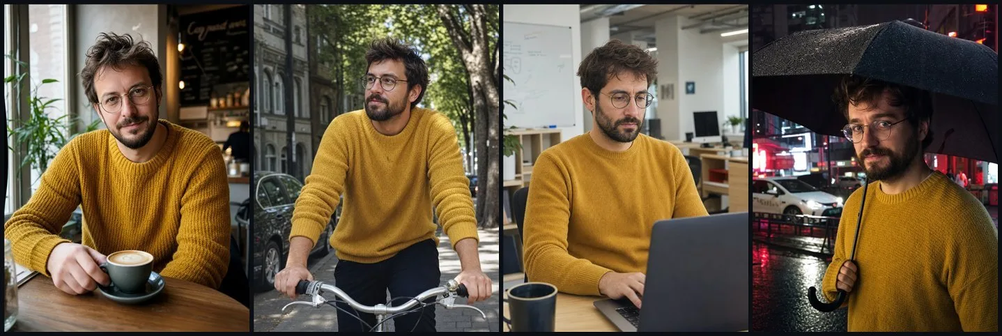 GPT Image 2 - OpenAI · spójny, lekkie ocieplenie twarzy w deszczu