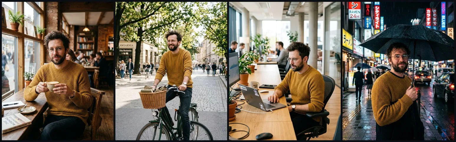 Nano Banana 2 - Google / Gemini · twarz skacze - niemal trzy różne osoby