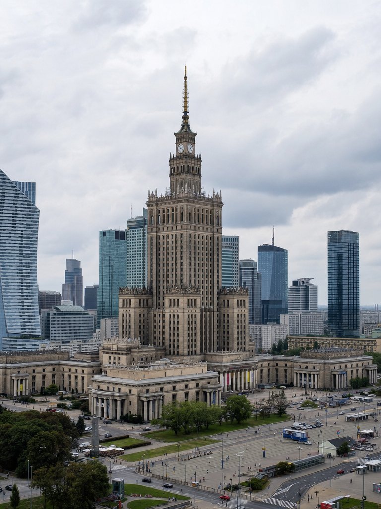 GPT Image 2 - OpenAI · poprawna sylweta wśród szklanych wież Śródmieścia