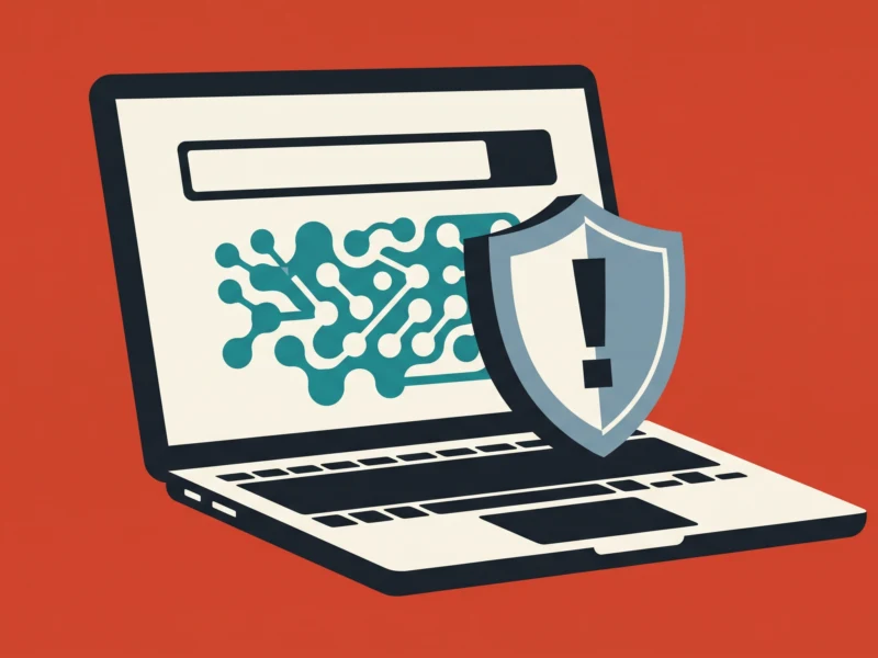 Laptop with a shield icon representing cybersecurity and protection of online data.