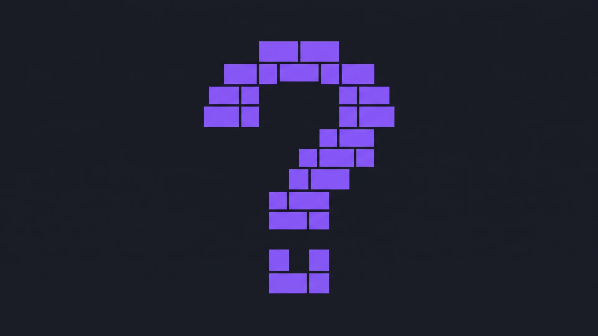 Abstract pattern of purple square bricks forming a curved diagonal on a dark background.