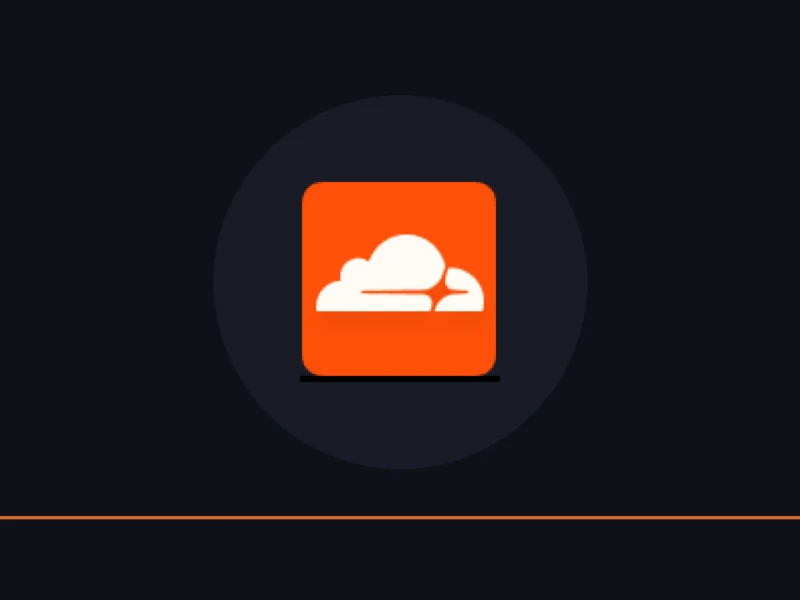 Orange rounded-square icon with a white cloud graphic, centered on a dark circular backdrop, with a thin orange line across the bottom edge.