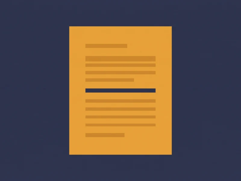 Orange vertical sheet with horizontal lines representing text on a dark blue background, like a document icon.