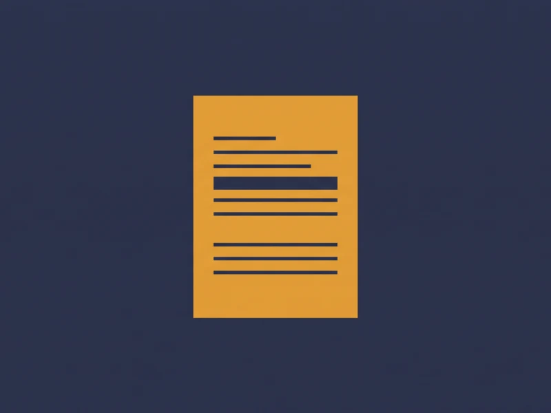 Orange document with several black text lines on a dark blue background, representing a page of writing