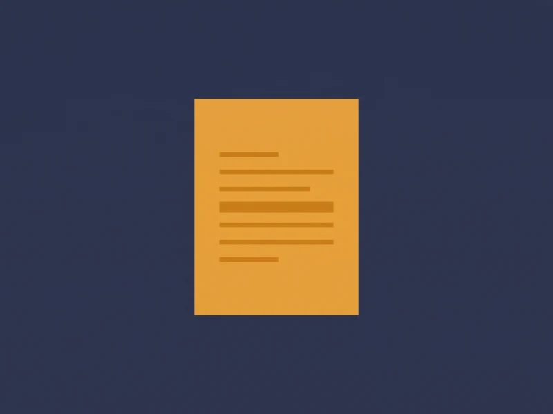 Orange document icon with horizontal lines representing text on a dark blue background (centered)