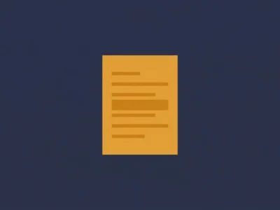 dokument-zrodlowy-24 - Promptowy Orange document icon with horizontal lines representing text on a dark blue background