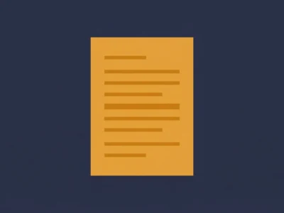 dokument-zrodlowy-25 - Promptowy Orange sheet of paper with horizontal lines representing text on a dark blue background (a document icon)