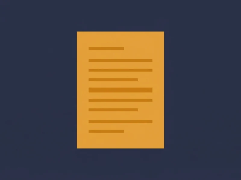 Orange sheet of paper with horizontal lines representing text on a dark blue background (a document icon)