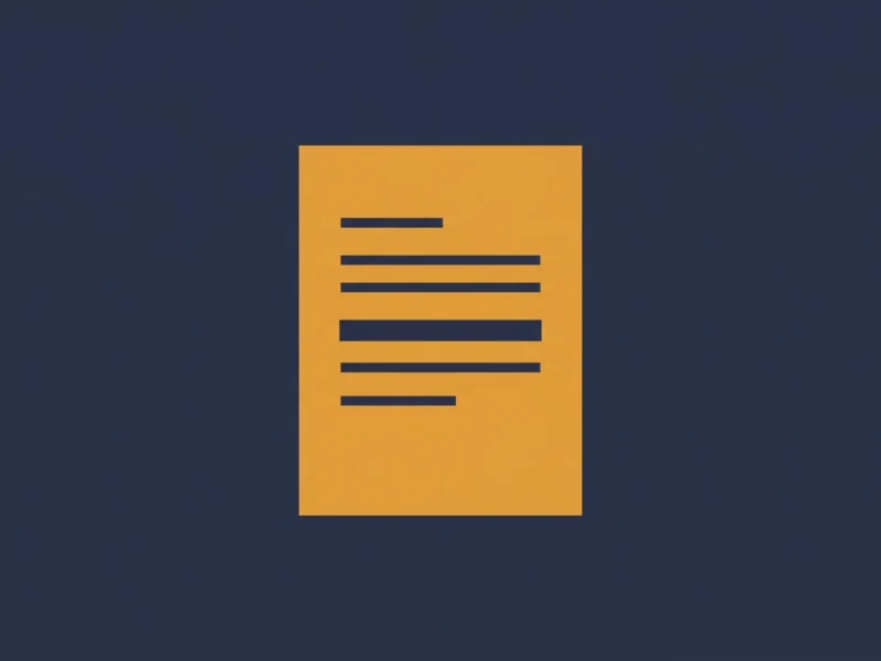 Orange document icon with lines representing text on a dark blue background.