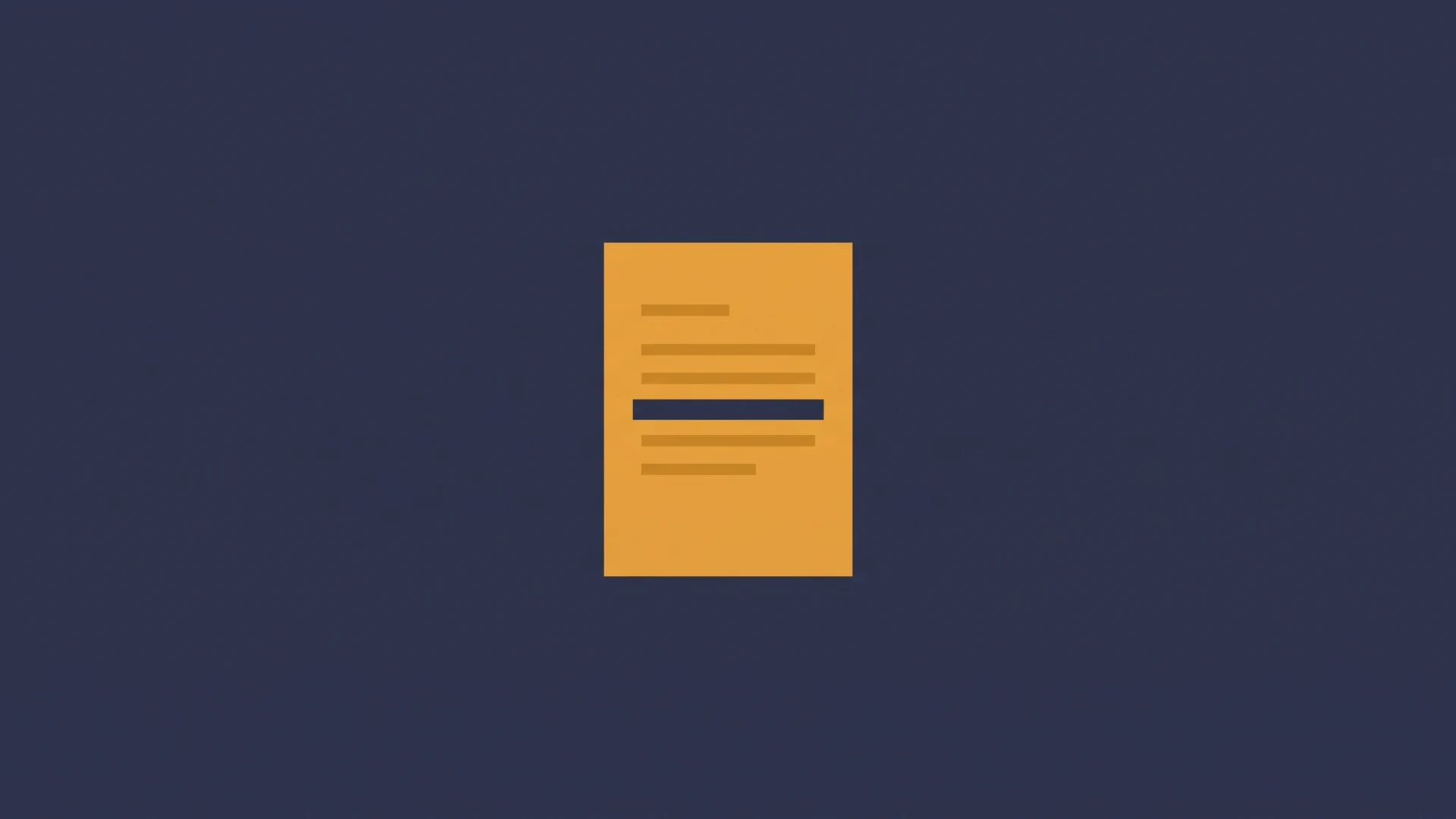 Orange document icon with lines of text on a dark blue background, centered in the image.