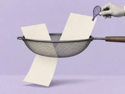 Dokumenty przesiewane według hobby - ilustracja AI