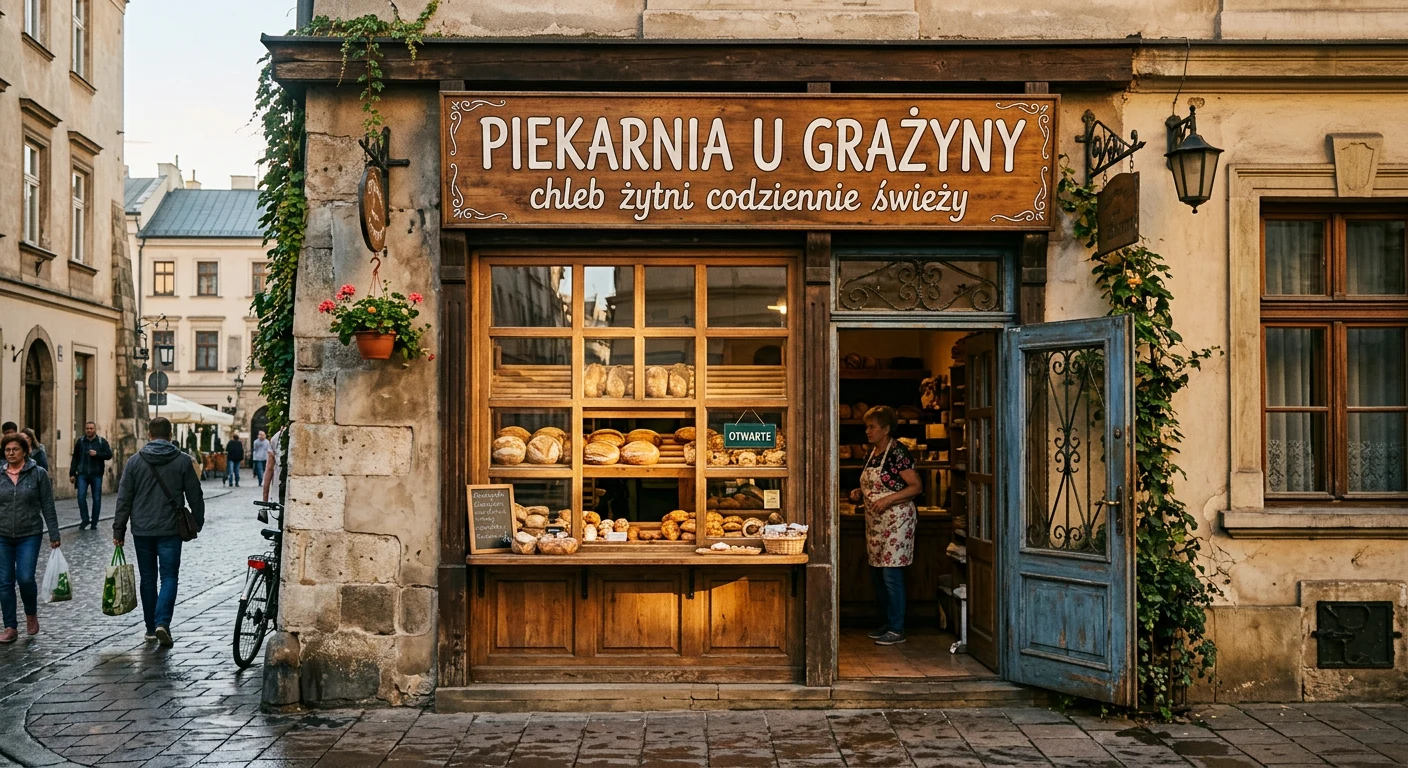 Szyld piekarni wygenerowany przez Nano Banana 2