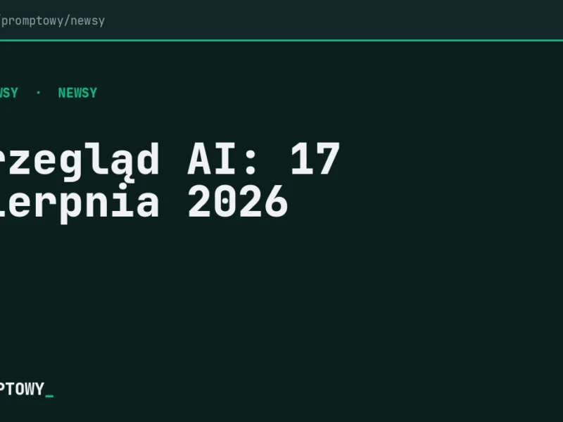 Przegląd AI: 17 sierpnia 2026