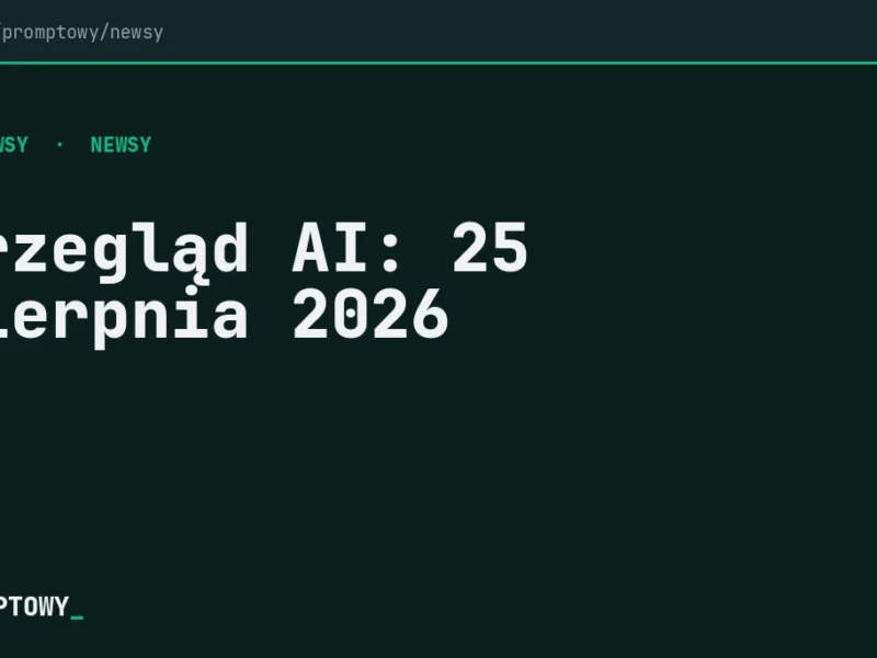 Przegląd AI: 25 sierpnia 2026