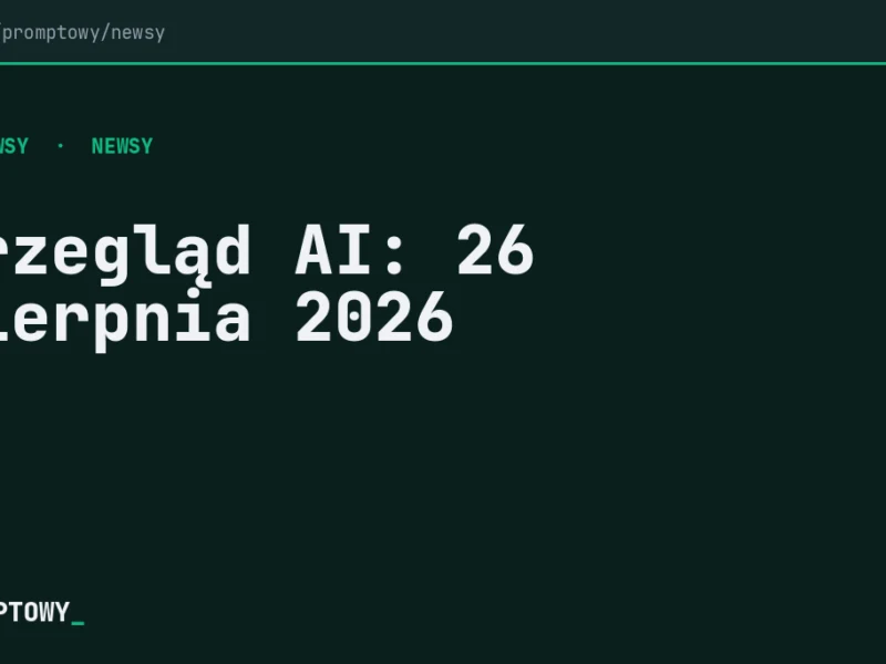 Przegląd AI: 26 sierpnia 2026