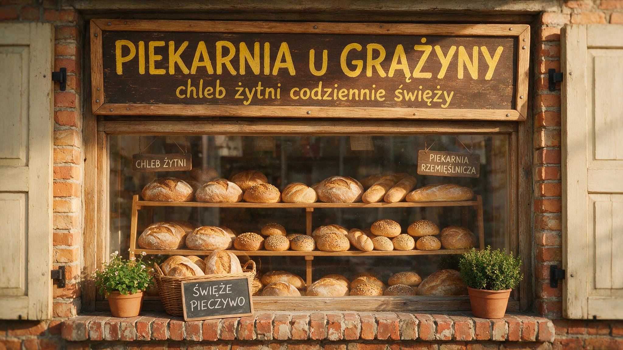 Szyld piekarni wygenerowany przez Seedream 5.0 Pro