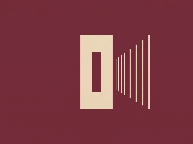 Abstract beige vertical bars forming a rising sequence beside a tall central block on a burgundy background.