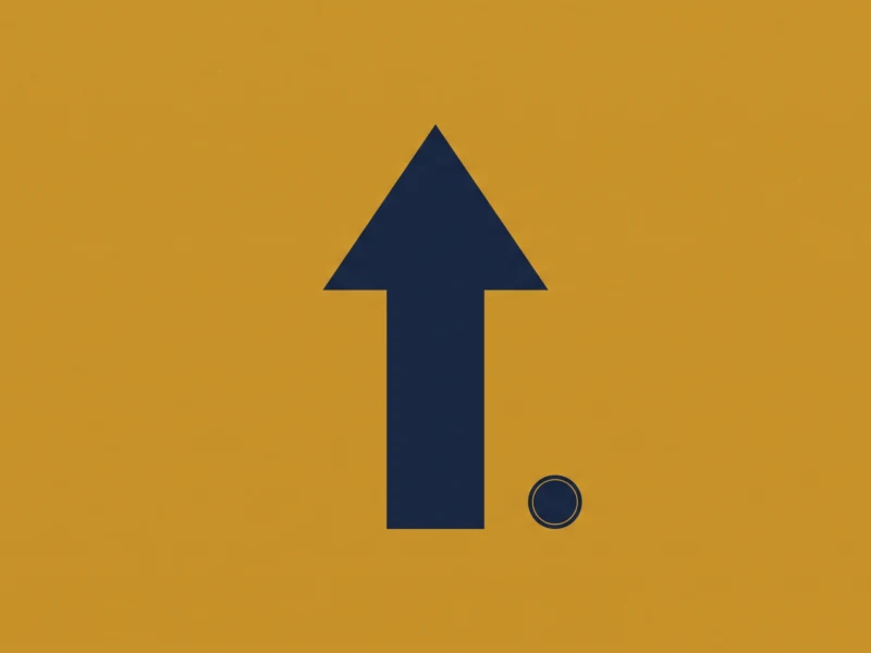 Blue upward-pointing arrow on a mustard background, with small circular accent below to the right (scroll-to-top indicator).