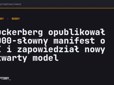 Zuckerberg opublikował 6000-słowny manifest o AI i zapowiedział nowy otwarty model