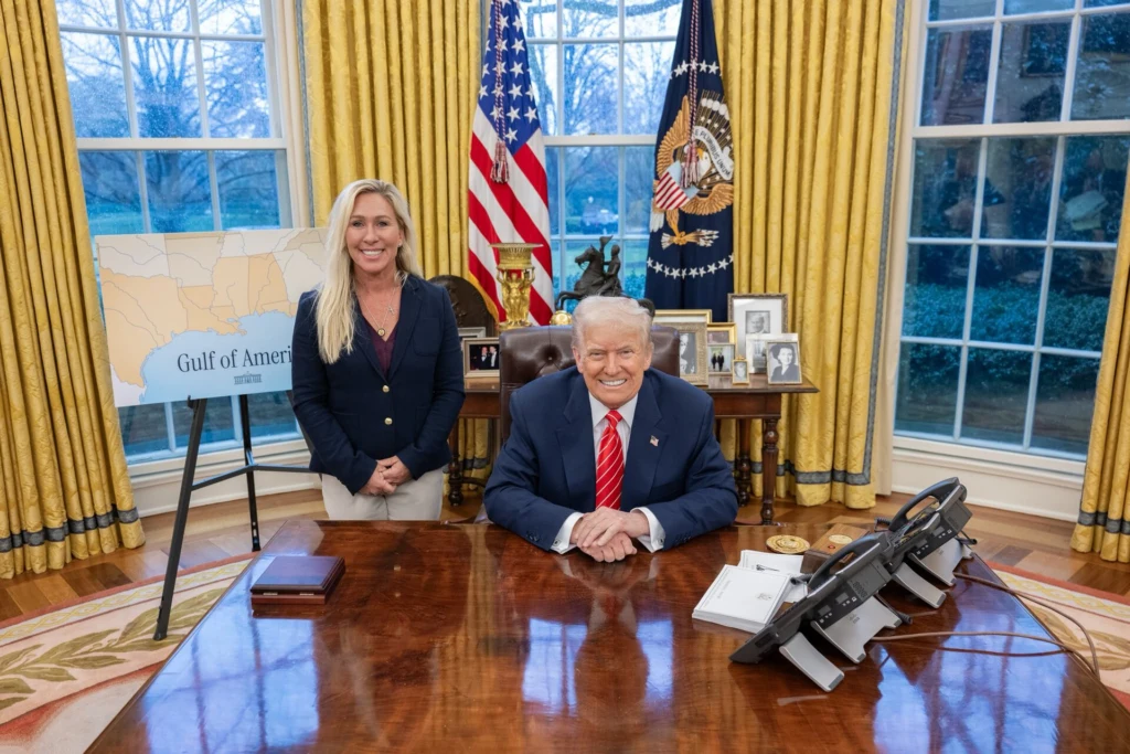 Donald Trump and Marjorie Taylor Greene in May 2025.jpg