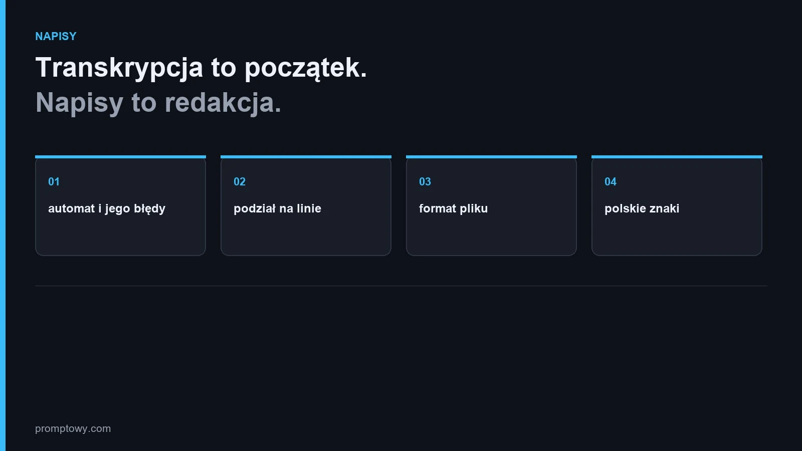 AI do napisow: automat, podzial linii i polskie znaki