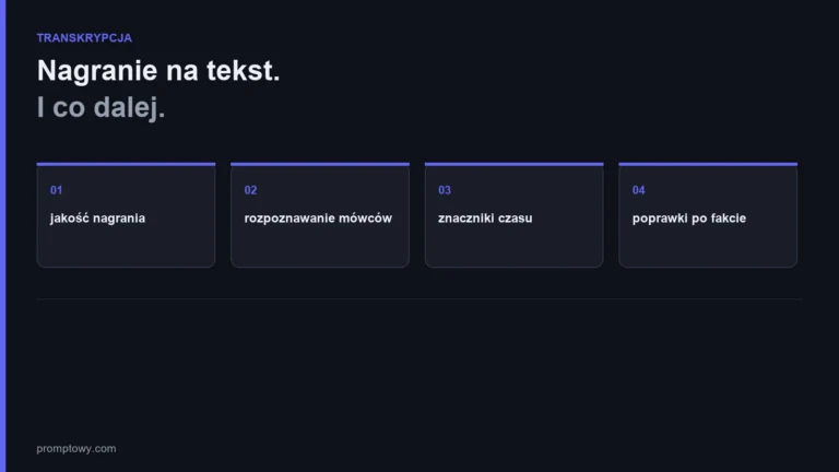 AI do transkrypcji: jak przygotowuję i sprawdzam zapis