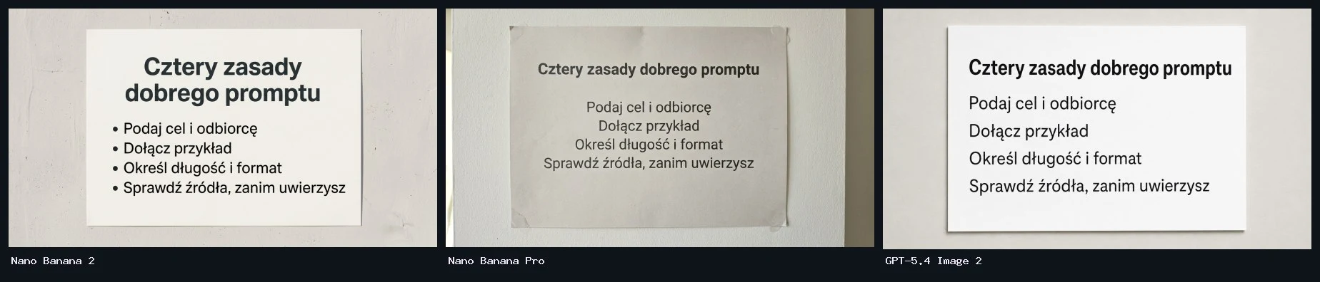 Zadanie 7: plakat z listą czterech zasad