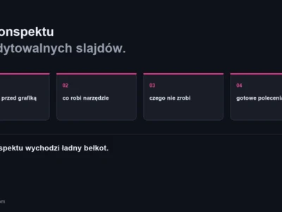 AI do prezentacji: od konspektu do edytowalnych slajdow