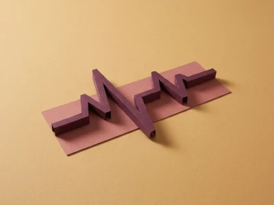 Czy Claude działa Status Anthropic na żywo i jak odróżnić awarię od limitu - Promptowy Purple zigzag cutout forming a jagged waveform on a pink strip against a yellow background (artistic composition).