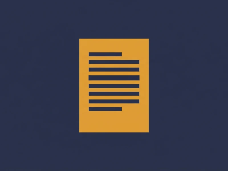 Orange document icon with several horizontal lines representing text on a dark blue background.