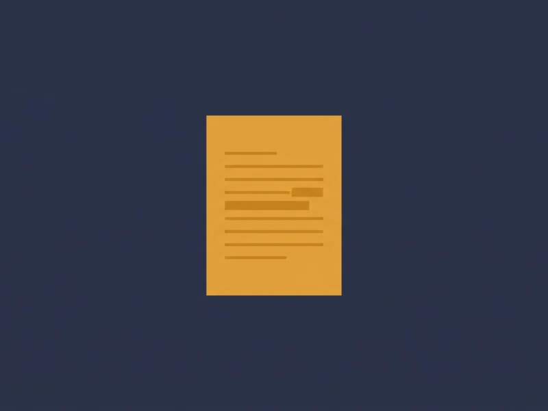 Orange sheet of paper with lines representing text against a dark blue background.