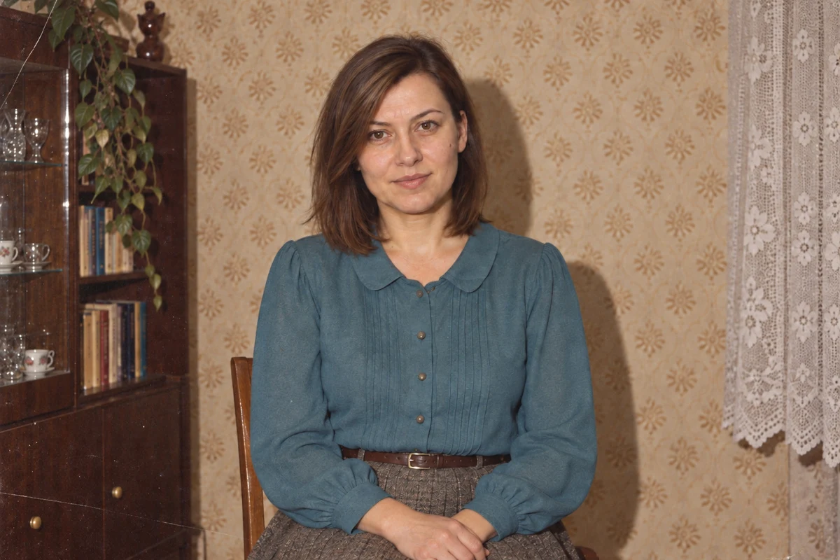 Ten sam portret z czytelniejszymi szczegółami, ale nadal z widocznymi niedoskonałościami