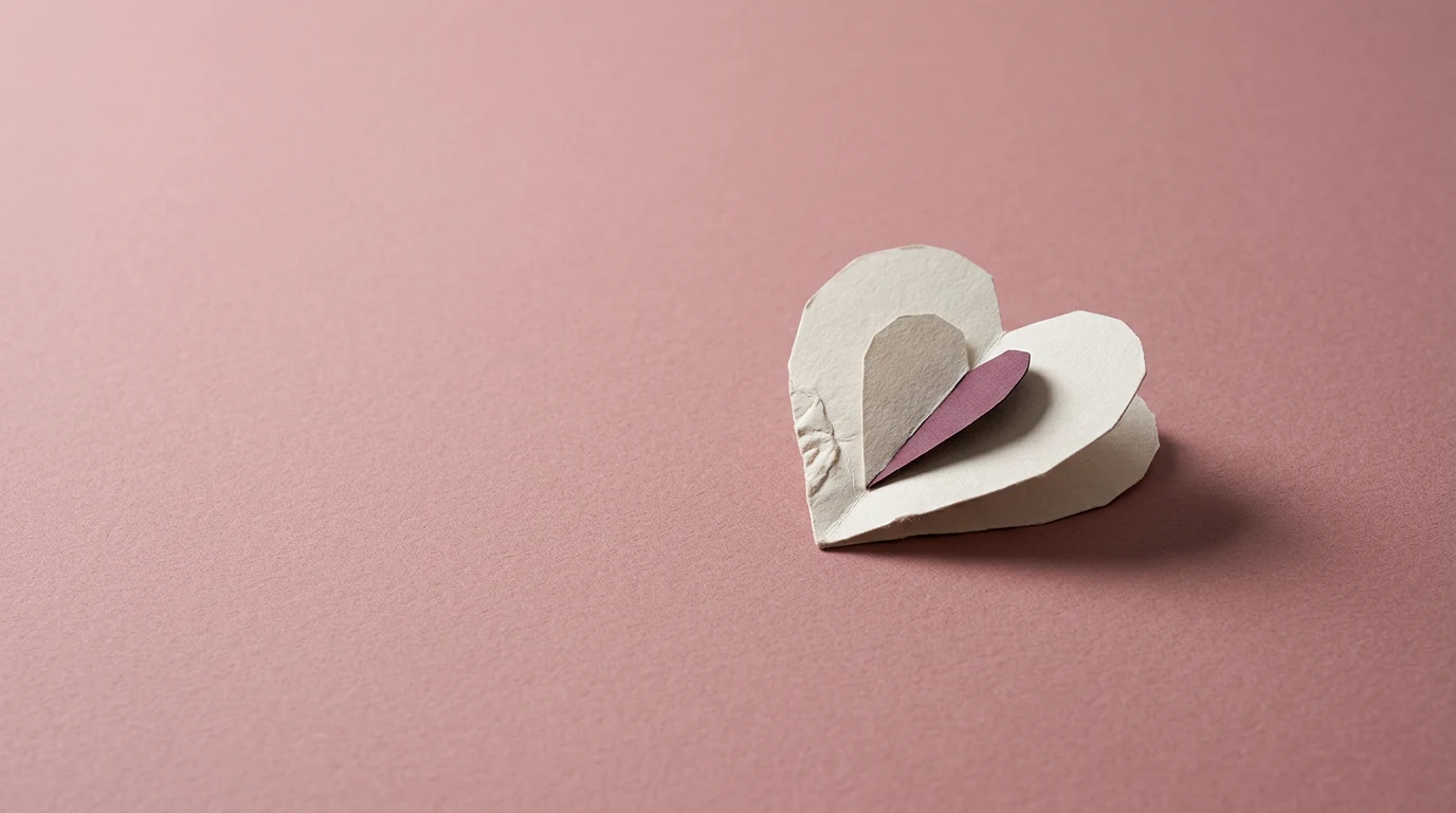 Funkcja ekspresywna wykładniki przykłady i czym różni się od poetyckiej - Promptowy Layered paper hearts (white and pink) stacked on a soft pink background, symbolizing love or Valentine’s theme.