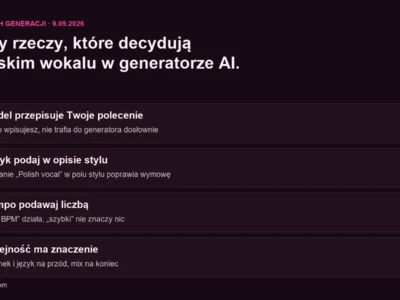 Cztery zasady pisania polecen do generatora piosenek AI