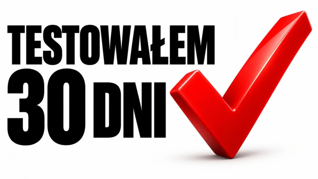 Miniatura YouTube z napisem TESTOWALEM 30 DNI