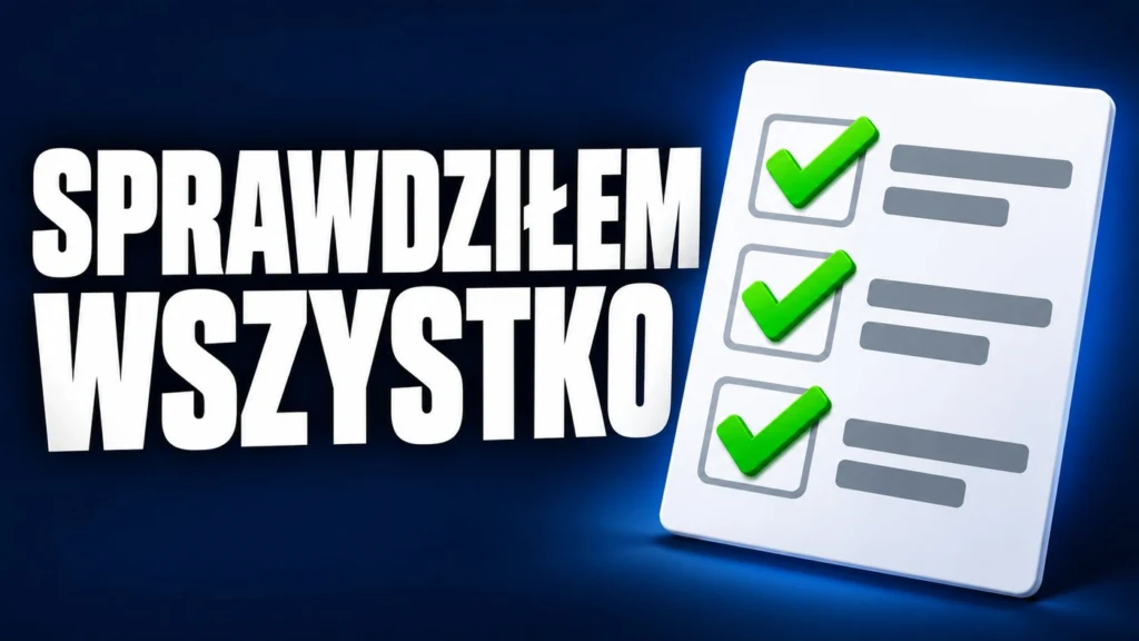 Miniatura YouTube z napisem SPRAWDZILEM WSZYSTKO