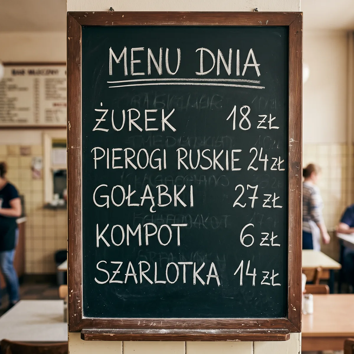 Nano Banana 2.1: tablica Menu dnia w barze mlecznym