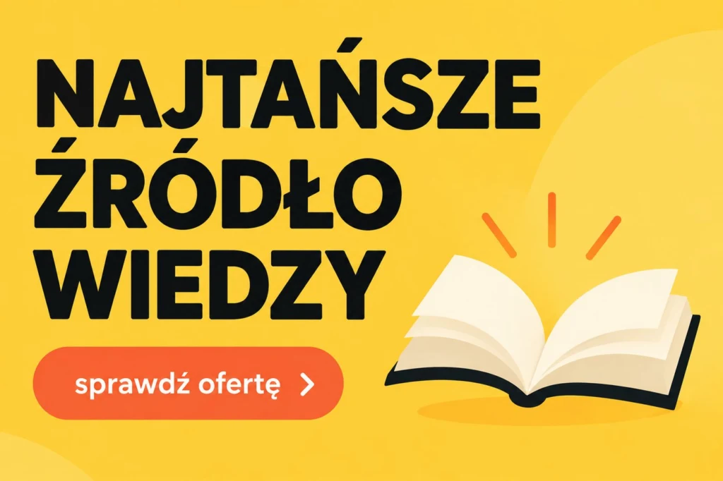 Baner reklamowy z napisem NAJTANSZE ZRODLO WIEDZY