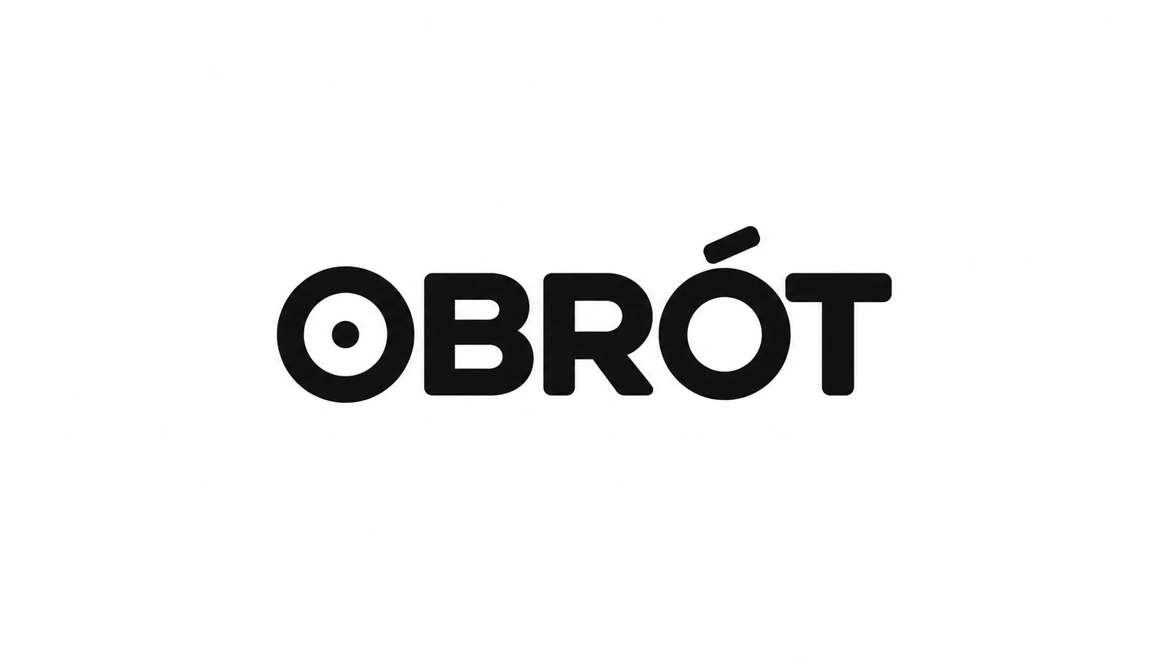 Czarny logotyp OBRÓT z kropką w pierwszym O.