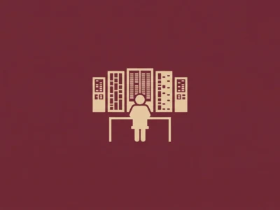 Zamknięcie dnia AI i rak chipy i ceny - dzień pełen napięć - Promptowy Person seated at a desk in front of multiple server racks, representing a data center operator