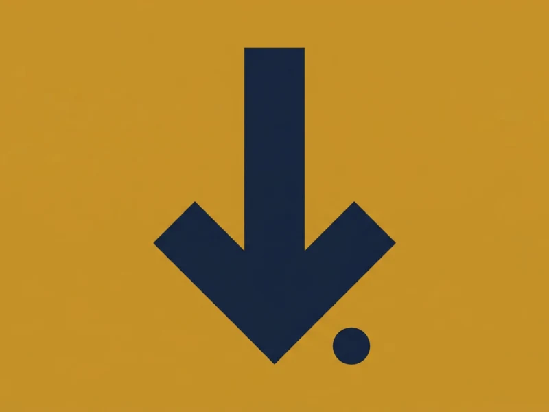 Download icon: a dark blue downward arrow with a dot on an orange background, indicating a download action