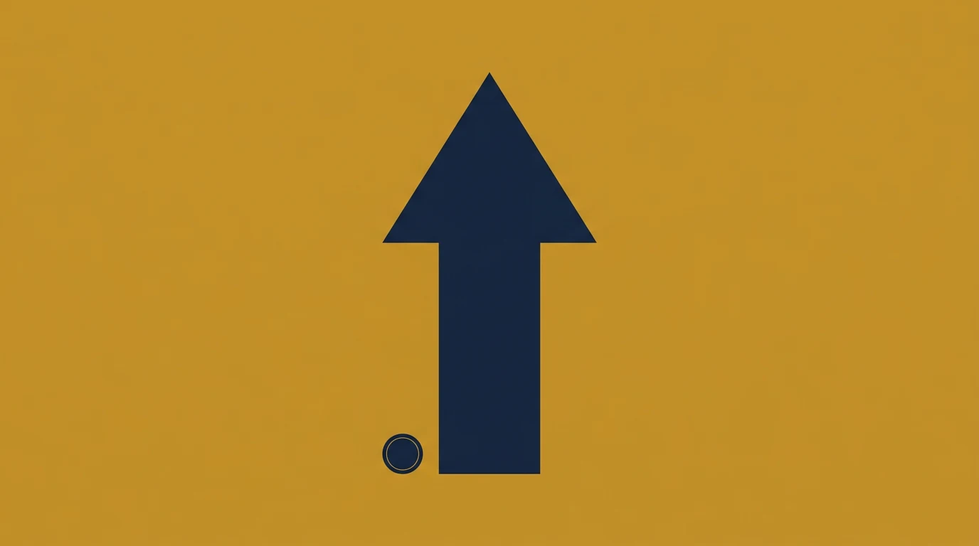 Blue upward arrow on an orange background, suggesting the action to move up or go to the top (with a small circular element near the arrow's base).