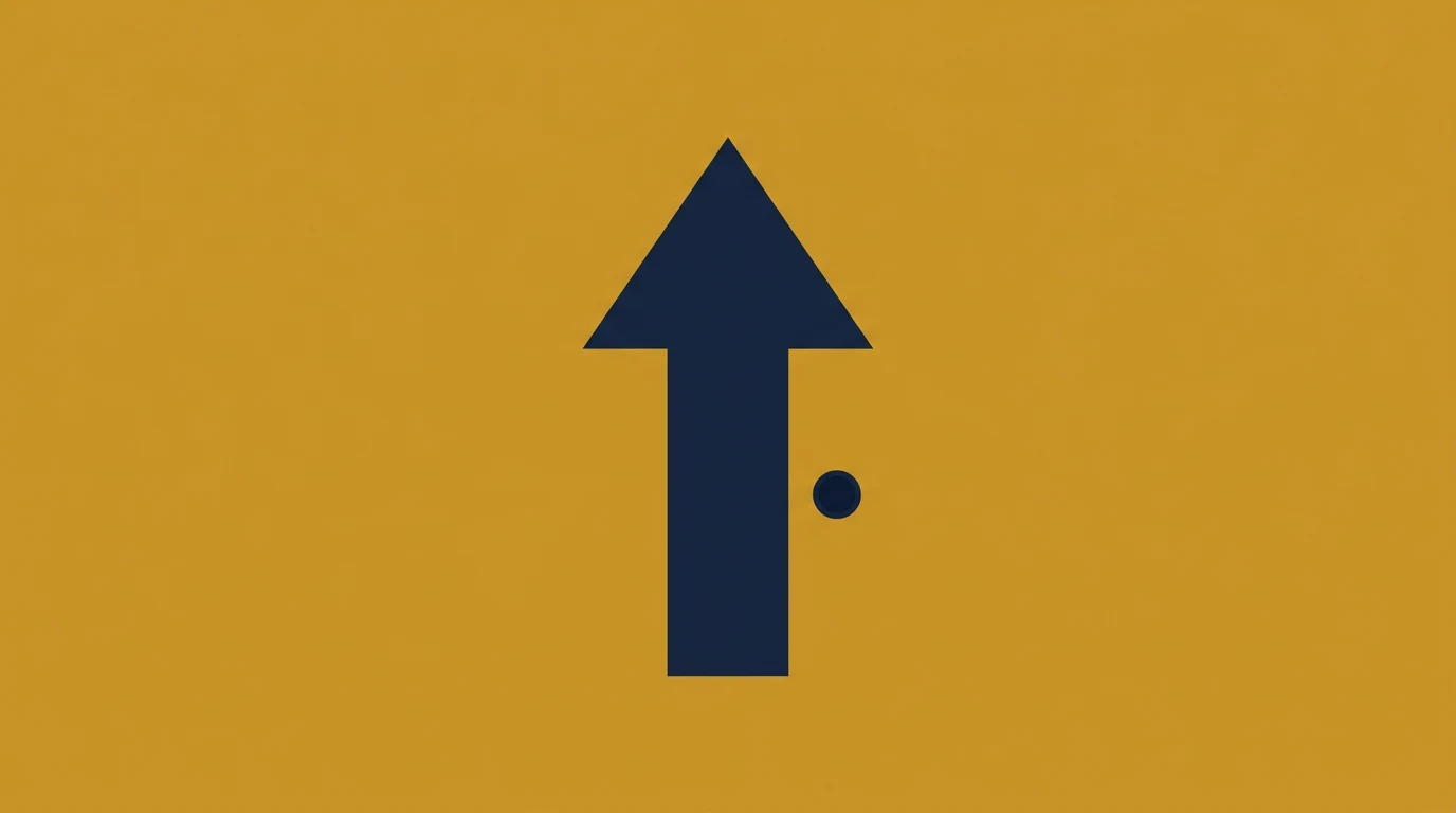 zmiana-cen-kimi-k3-2 - Promptowy Blue upward arrow on an orange background, with a small dark dot to the right of the arrow shaft (upload icon)